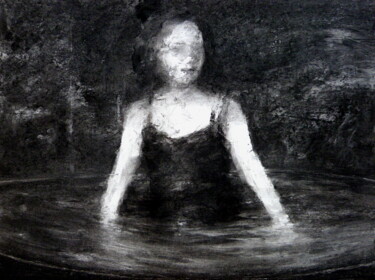 Etude de baigneuse 1 Disegno intitolato "Etude de baigneuse 1" da Wilfrid Moizan, Opera d'arte originale, Carbone