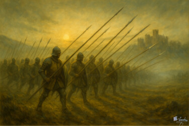 "Dawn of the Spear" başlıklı Tablo Elio Segundo Sanchez tarafından, Orijinal sanat, Petrol