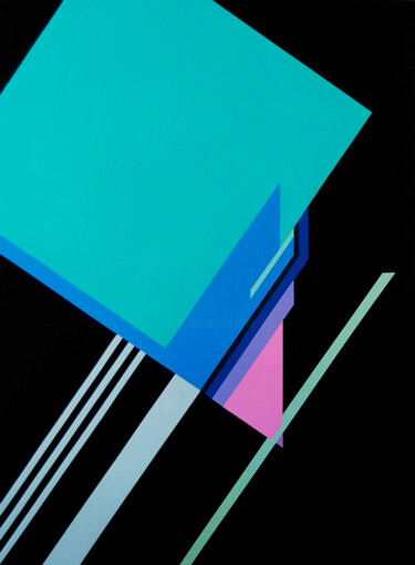 「Axis」というタイトルの絵画 David Smithによって, オリジナルのアートワーク, アクリル ウッドストレッチャーフレームにマウント