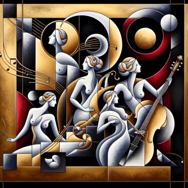 Arte digitale intitolato ""Musiche" serie sta…" da Angelo Mazzoleni, Opera d'arte originale, Collage digitale