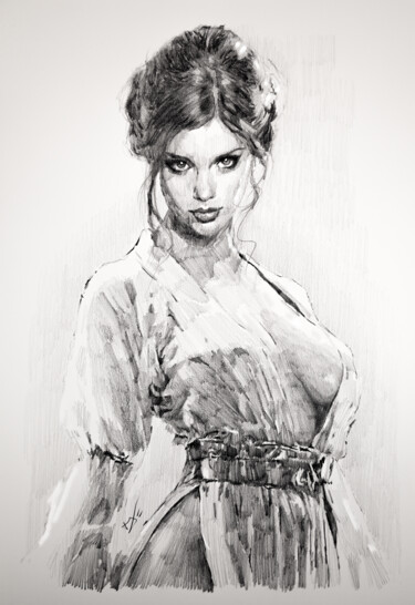 In a Galaxy Very, Very Near Drawing titled "In a Galaxy Very, V…" by Andros K., Original Artwork, Graphite