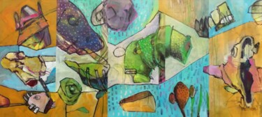 绘画 标题为“Abstract fragments 6” 由Francisco Santos, 原创艺术品, 丙烯