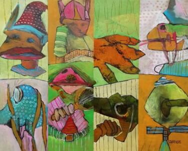Pintura intitulada "Abstract fragments…" por Francisco Santos, Obras de arte originais, Acrílico