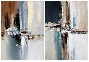 Echoes of Form diptych 绘画 标题为“Echoes of Form dipt…” 由Tatiana Malinovscaia, 原创艺术品, 丙烯 安装在木质担架架上