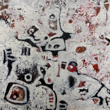 Schilderij getiteld "Sans titre 227" door Jean Brisé, Origineel Kunstwerk, Acryl Gemonteerd op Frame voor houten brancard