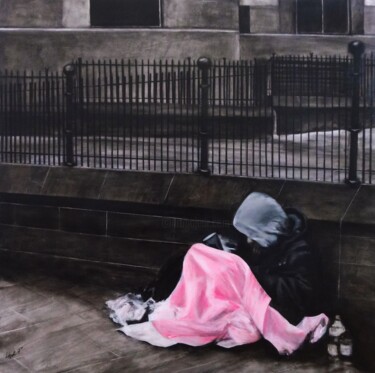 Schilderij getiteld "" À la rue - Solitu…" door Lépot P., Origineel Kunstwerk, Acryl