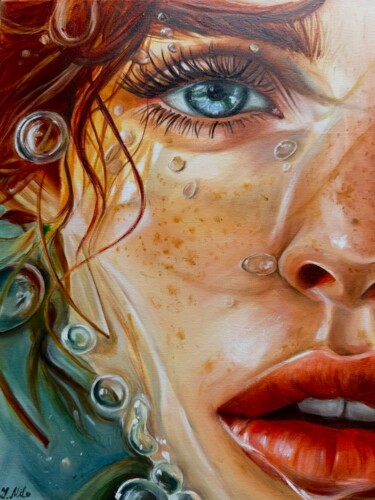 Painting titled "Look" by Julia Miloslavskaya (J.Milo), Original Artwork, Oil Mounted on Wood Stretcher frame