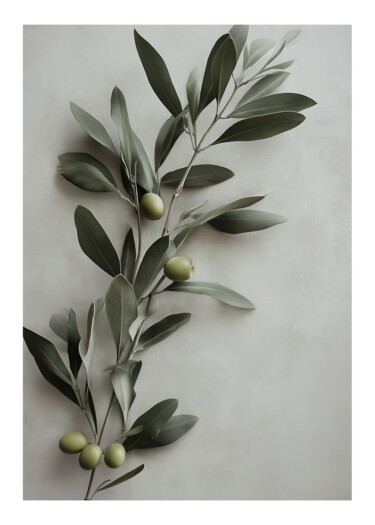 제목이 "Olive Branches on L…"인 디지털 아트 春宇 关로, 원작, AI 생성 이미지 판지에 장착됨