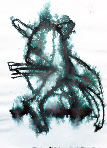 Drawing titled "Kantenschlaf." by Götz Wiedenroth, Original Artwork, Marker