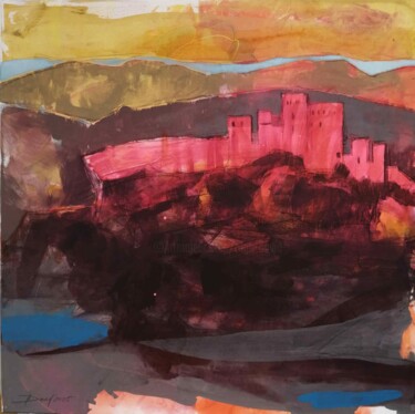 Burg Trifels in Abendstimmung 제목이 "Burg Trifels in Abe…"인 미술작품 Olga David로, 원작, 아크릴 나무 들것 프레임에 장착됨