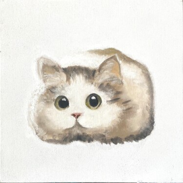Картина под названием "Kitten - a bright c…" - Julia Bocharova, Подлинное произведение искусства, Масло