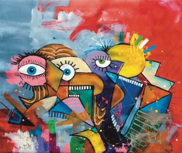 Pittura intitolato "Eclat d'éveil" da Matias Machado, Opera d'arte originale, Olio