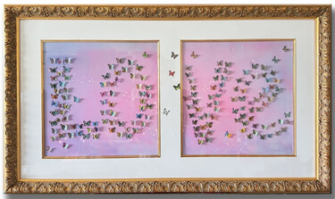 Classic Love - Original 3D Wall Sculpture "Classic Love - Orig…" başlıklı Heykel Gardani tarafından, Orijinal sanat, Kâğıt Ahşap Sedye çerçevesi üzerine monte edilmiş