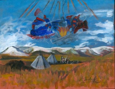 "IN THE TIPI" başlıklı Tablo Ana Candioti tarafından, Orijinal sanat, Akrilik