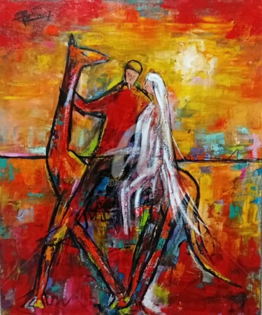 Pittura intitolato "A Noiva" da José Claudinei Da Cruz, Opera d'arte originale, Olio Montato su Telaio per barella in legno