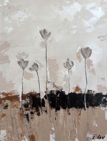Peinture intitulée "Quiet Bloom. Abstra…" par Irina Lav, Œuvre d'art originale, Acrylique Monté sur Châssis en bois