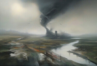 AI Tornado Landscape | High-Res Digital Download Art File | Grafika cyfrowa / sztuka generowana cyfrowo zatytułowany „AI Tornado Landscap…” autorstwa Andtpj, Oryginalna praca, Obraz ge…