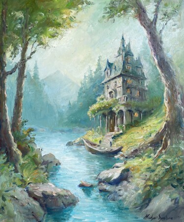 Картина под названием "Magical castle" - Nadya Syabro, Подлинное произведение искусства, Масло
