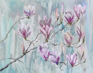 Magnolia original oil painting on canvas Картина под названием "Magnolia original o…" - Olga Ponomarenko, Подлинное произведение искусства, Масло Установлен на Дерев…