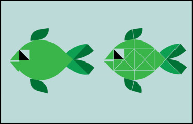 Painting titled "Fish ." by Gai Yu, Original Artwork, 2D Digital Work