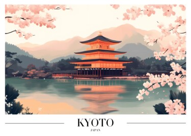 Digital Arts titled "Cherry Blossoms of…" by Chun Yu Guan, Original Artwork, AI generated image Mounted on Cardboard