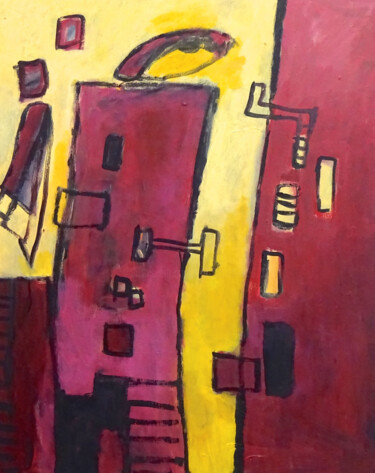 Картина под названием "Composition 7235" - Engelina Zandstra, Подлинное произведение искусства, Акрил
