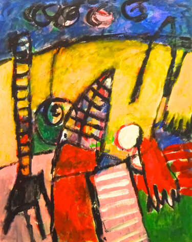 绘画 标题为“Composition 7259” 由Engelina Zandstra, 原创艺术品, 丙烯 安装在木质担架架上