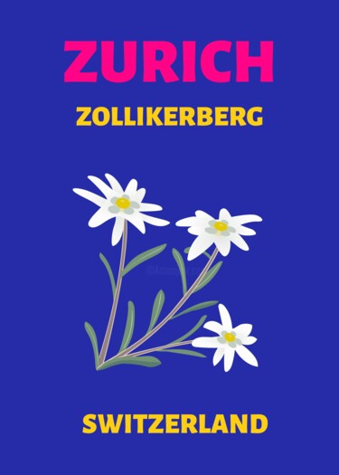 Digital Arts titled "Zurich Zollikerberg…" by Chun Yu Guan, Original Artwork, AI generated image Mounted on Cardboard