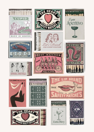 Arts numériques intitulée "Vintage Matchbox La…" par Chun Yu Guan, Œuvre d'art originale, Image générée par l'IA Monté sur C…
