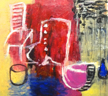 绘画 标题为“Composition 7275” 由Engelina Zandstra, 原创艺术品, 丙烯 安装在木质担架架上
