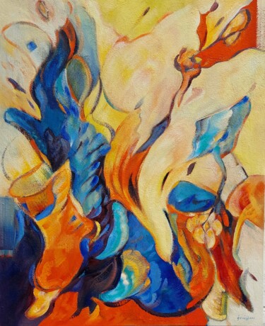 Schilderij getiteld "Natuur abstract" door Gilbert Swiggers, Origineel Kunstwerk, Olie
