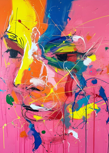 数字艺术 标题为“Abstract Expression…” 由春宇 关, 原创艺术品, AI生成的图像 安装在纸板上