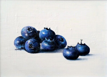 Schilderij getiteld "Blueberry" door Marusya Abashidze, Origineel Kunstwerk, Acryl Gemonteerd op Karton