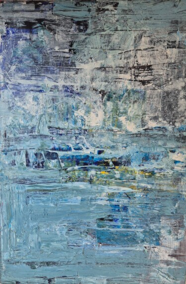 제목이 "Lets the blue be"인 미술작품 Carine Decock로, 원작, 기름