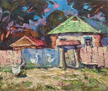 Painting titled "Noon" by Oleksiy Ivanyuk, Original Artwork, Oil Mounted on Wood Stretcher frame