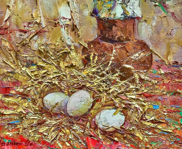 绘画 标题为“Rural still life” 由Oksana Ivanyuk, 原创艺术品, 油 安装在木质担架架上
