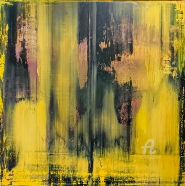 Golden Shadows Between Dimensions Painting titled "Golden Shadows Betw…" by Rafal Dobosz, Original Artwork, Oil Mounted on Wood Stretcher frame