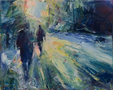 Картина под названием "La voie VI" - Marta Lipowska, Подлинное произведение искусства, Масло Установлен на Деревянная рама д…