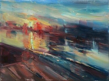Pittura intitolato "Vistule XIX" da Marta Lipowska, Opera d'arte originale, Olio Montato su Telaio per barella in legno