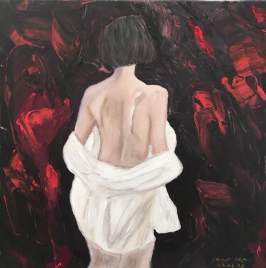 Red Storm Pittura intitolato "Red Storm" da Sennur Üzgen, Opera d'arte originale, Acrilico Montato su Telaio per barella in legno
