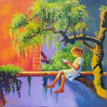 A Place for Dreams. Silence of a Summer Day. Painting titled "A Place for Dreams.…" by Larisa Sidorova (Alsi), Original Artwork, Oil Mounted on Wood Stretcher frame