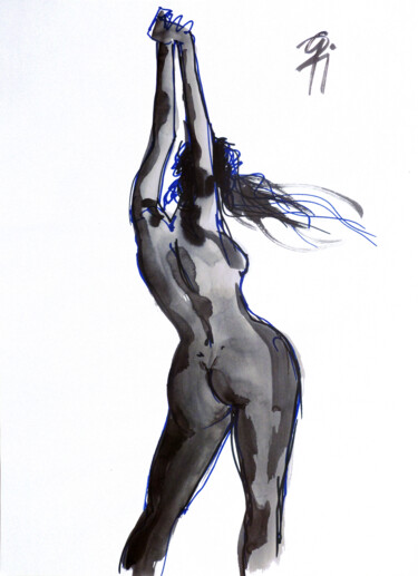 Disegno intitolato "Beständig." da Götz Wiedenroth, Opera d'arte originale, Acquarello