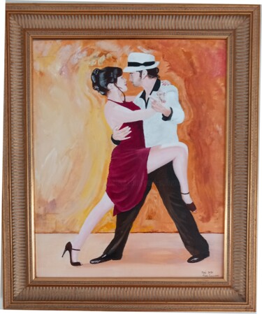 Malarstwo zatytułowany „Argentin Tango” autorstwa Paul Sullivan, Oryginalna praca, Akryl Zamontowany na Drewniana rama noszy