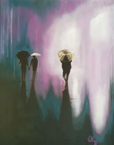 绘画 标题为“Sous la pluie” 由Valérie Peuch-Spencer (Vally.), 原创艺术品, 油