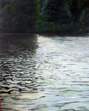 Painting titled "lac" by Mathieu Weemaels, Original Artwork