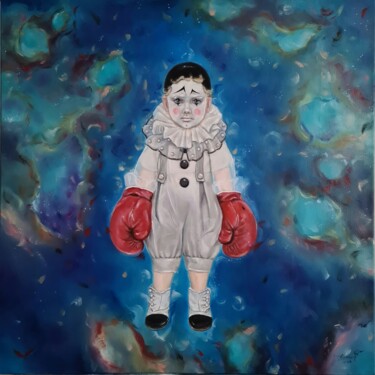 Картина под названием "Pierrot: Fighter of…" - Lena Applebaum, Подлинное произведение искусства, Масло