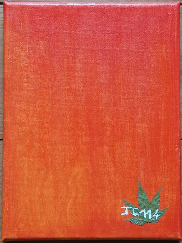 "rouge  orangé" başlıklı Tablo José Cavillon tarafından, Orijinal sanat, Akrilik Ahşap Sedye çerçevesi üzerine monte edilmiş