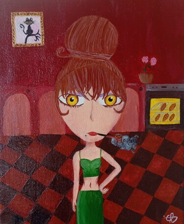 Schilderij getiteld ""Nuage et saveur"…" door Inès Choubani, Origineel Kunstwerk, Olie