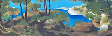 Malerei mit dem Titel "vue sous les pins 3" von Clement Bordet, Original-Kunstwerk, Acryl
