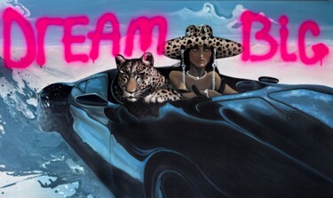 Dream big Painting titled "Dream big" by Mirasezar, Original Artwork, Acrylic Mounted on Wood Stretcher frame